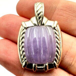 Judith Ripka Purple Jade Sterling Silver Pendant Enhancer 1 1/2 Inch